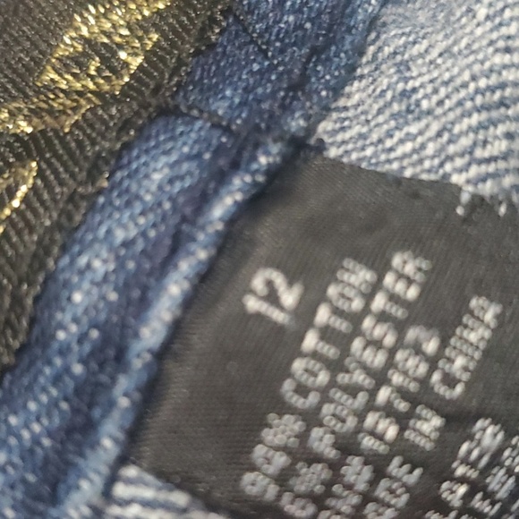 GS-115 Denim Jeans Boys Size 12 Blue Moto Paint Dye Splatter Artzy Art - Picture 13 of 13